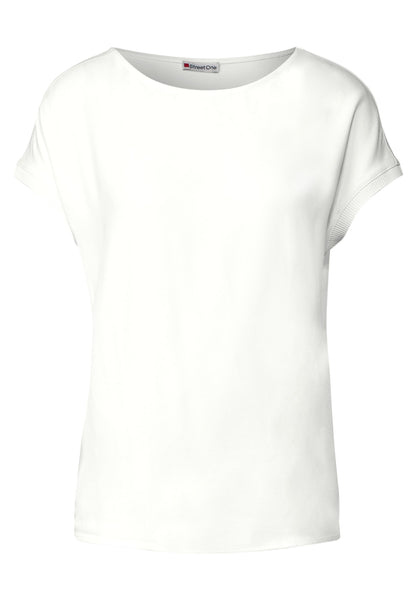 Shirt im Materialmix