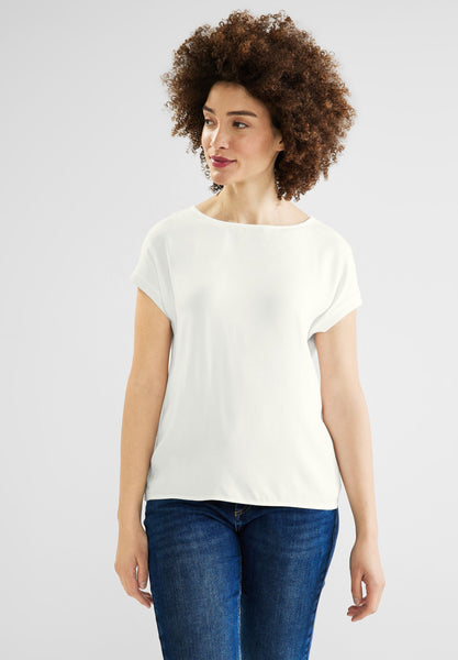 Shirt im Materialmix