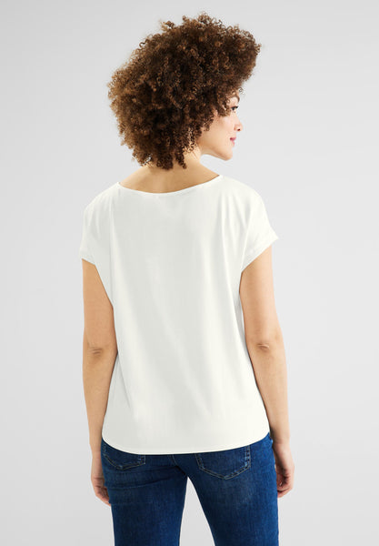 Shirt im Materialmix