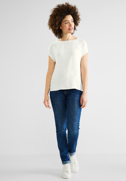 Shirt im Materialmix