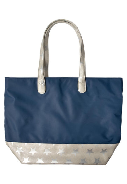 Nylon Shopper mit Streifen