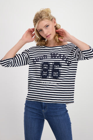 Shirt, marine Ringel