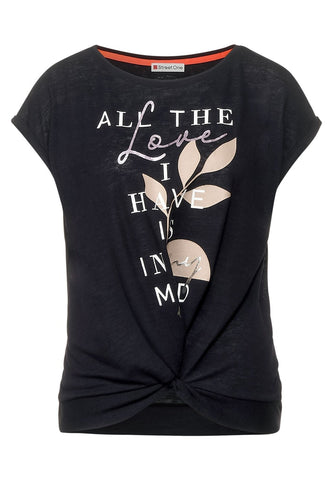 T-Shirt mit Knoten Detail