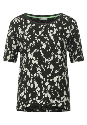 T-Shirt im Materialmix