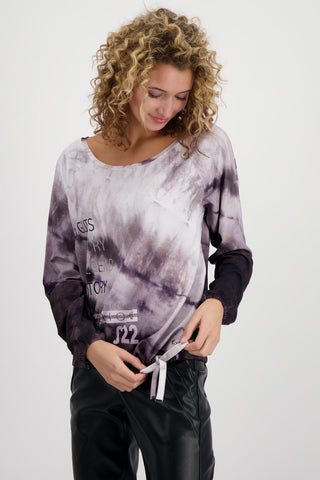 Shirt, lilac gemustert