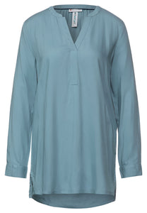 Longbluse in Unifarbe