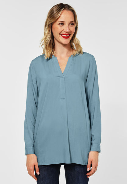 Longbluse in Unifarbe