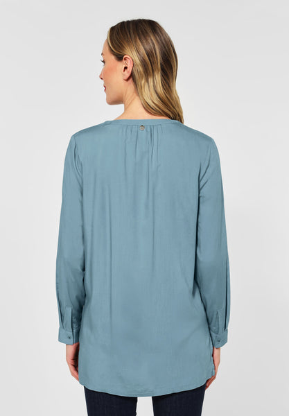 Longbluse in Unifarbe