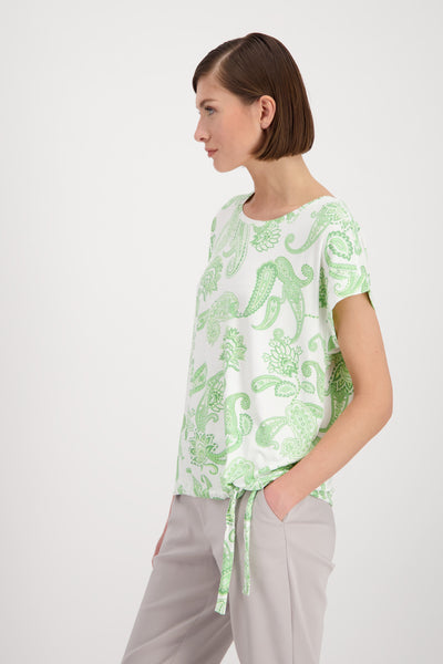 T-Shirt, pastell green gemustert
