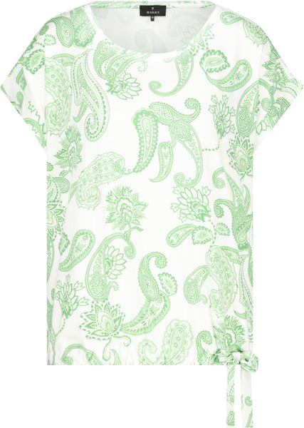 T-Shirt, pastell green gemustert